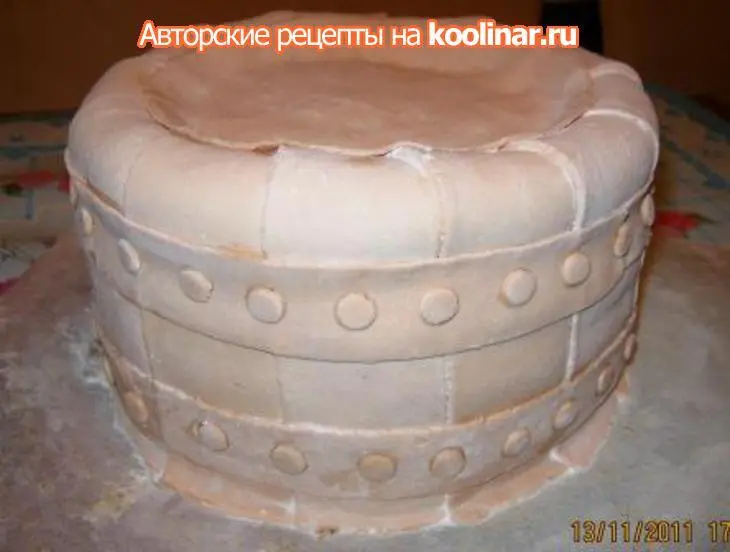 Торт "медовый бочоночек с икрой": шаг 19