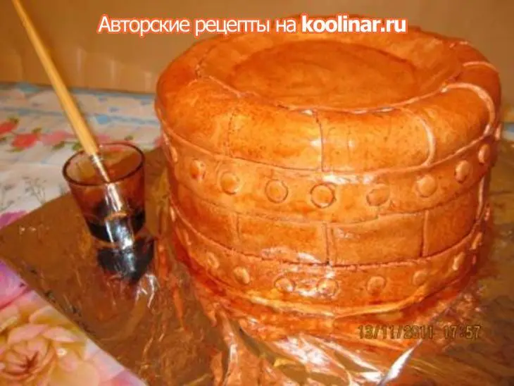 Торт "медовый бочоночек с икрой": шаг 20