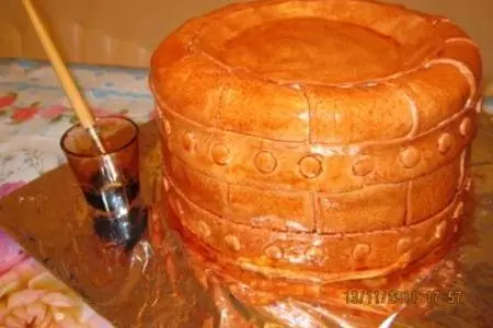 Торт "медовый бочоночек с икрой": шаг 20