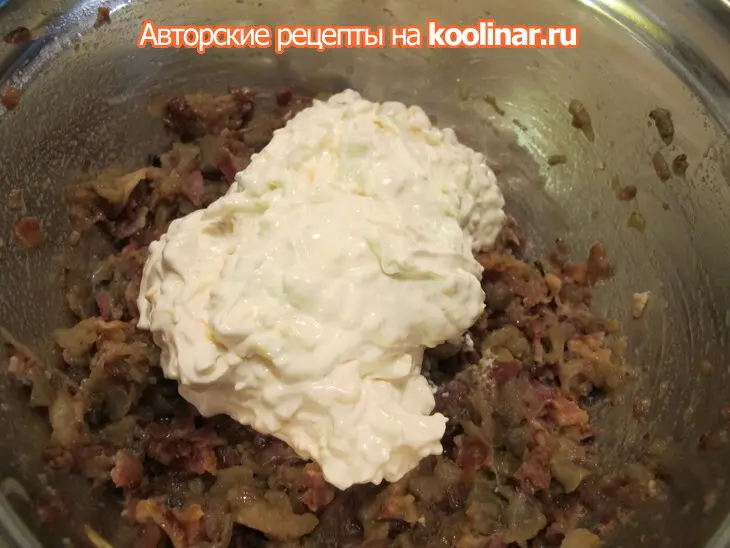 Мини закуска  из баклажан,бекона и сыра в стаканчиках из теста фило.: шаг 8