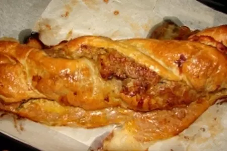 Плетёнка с мясом: шаг 4