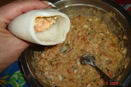 Фаршированный кальмар: шаг 6