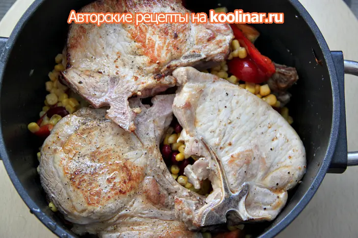 Жаркое из свиных котлет на косточке  (дуэльное): шаг 6