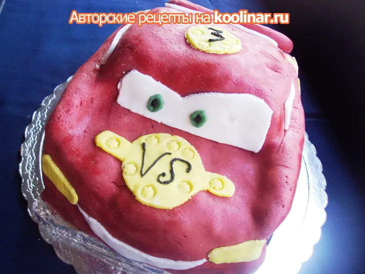 Торт-машина "mcqueen" (молния) .: шаг 22