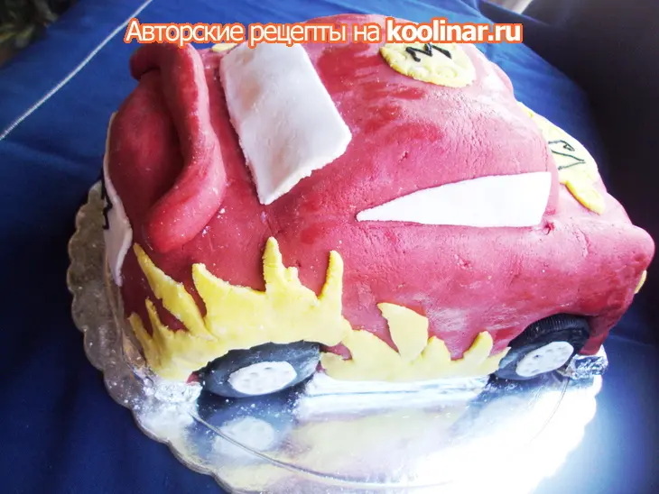 Торт-машина "mcqueen" (молния) .: шаг 24