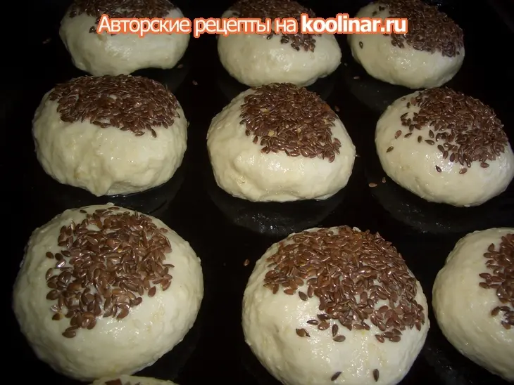Булочки с кунжутом и льняными семечками: шаг 3