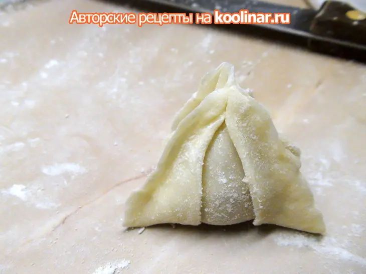 Паровые пельмени с куриной начинкой в виде всё тех же цветов лотоса.: шаг 11