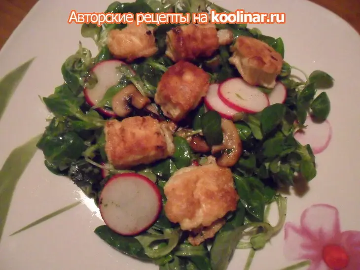 Салат с жареным камамбером: шаг 7