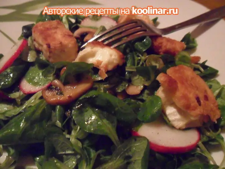 Салат с жареным камамбером: шаг 9