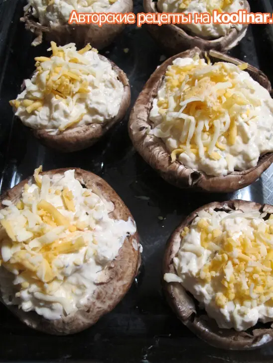 Шампиньоны, фаршированные  артишоками .: шаг 3