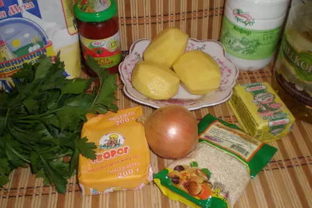 Хлеб.пшенично-картофельный с творогом, луком и петрушкой: шаг 1