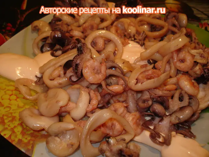 Закуска " морской коктейль под розовым соусом ": шаг 2