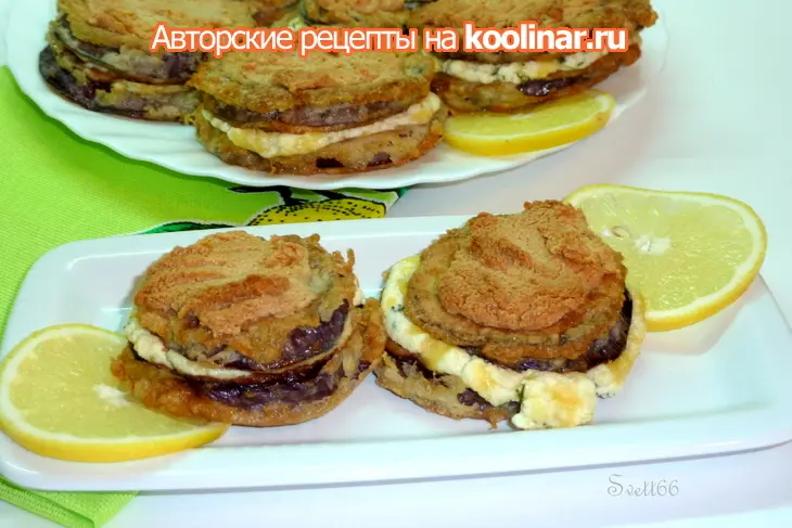 Закуска из баклажан с творожно-сырной начинкой и кунжутной шапочкой: шаг 8