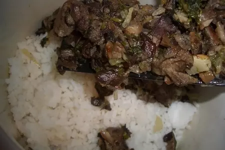 Пирог из пресного теста с рисом и грибами "сытный": шаг 4