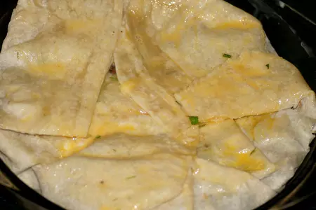Пирог из лаваша с куриными желудочками и шампиньонами: шаг 7