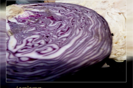 Салат из двух видов капусты - "ин-янь" ...или белое и пурпур: шаг 1