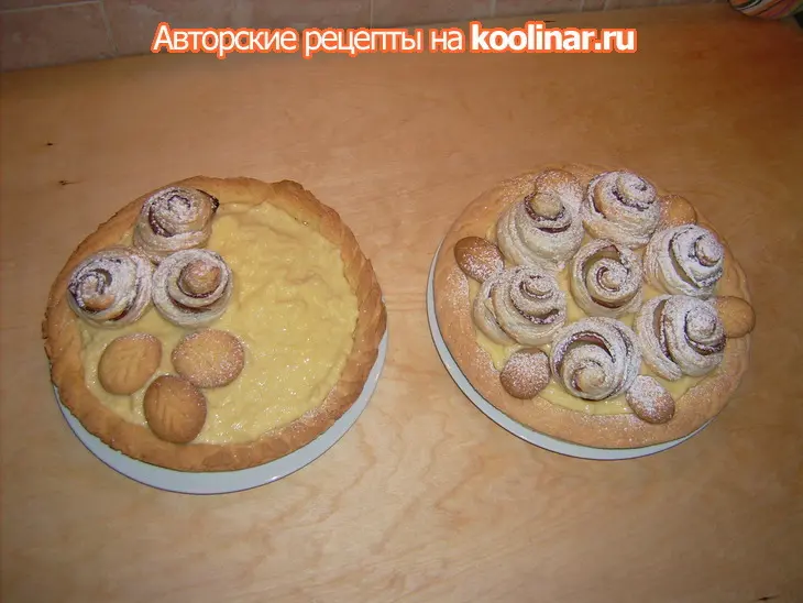 Песочный торт с яблочным кремом "розы": шаг 8