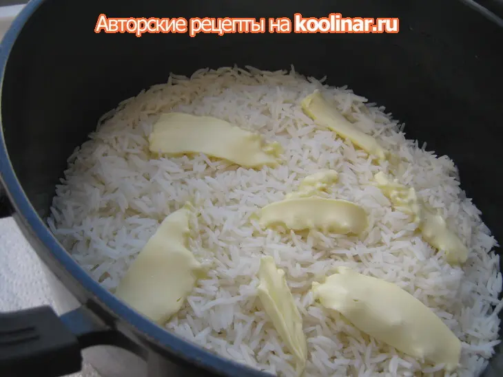 Азербайджанский плов с нутом и корочкой газмаг.: шаг 8
