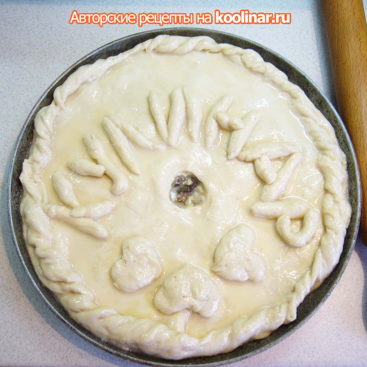 Пирог с картофелем, грибами и яйцами "кулинар": шаг 6