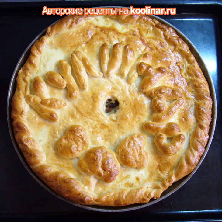 Пирог с картофелем, грибами и яйцами "кулинар": шаг 7