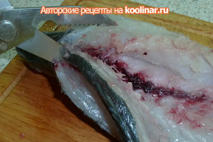 Ладья из сибаса, фаршированная  сырно-сливочным суфле с форелью (готовимся к новому году): шаг 5