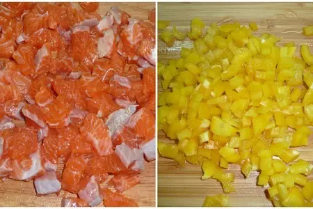 Ладья из сибаса, фаршированная  сырно-сливочным суфле с форелью (готовимся к новому году): шаг 8
