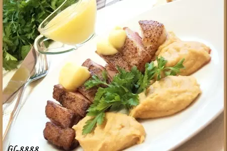 Утиные грудки с апельсиновым соусом и пюре из чечевицы: шаг 5
