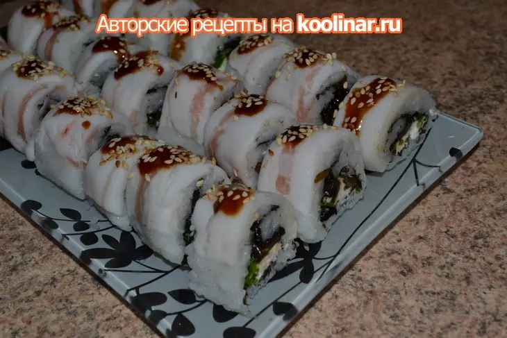 Роллы с грудинкой: шаг 2