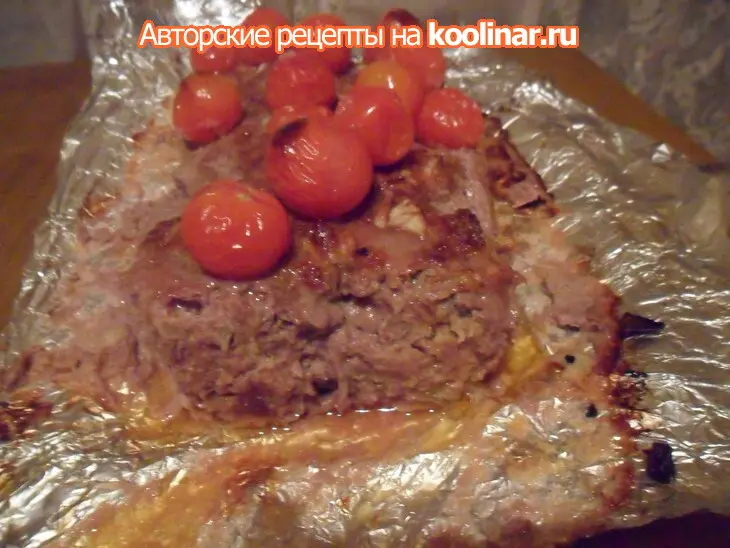 Мясной хлебец с помидорками черри: шаг 5