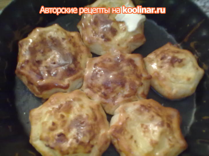 Шаньги с картошкой,салом,луком)))на пресном тесте!!!: шаг 11