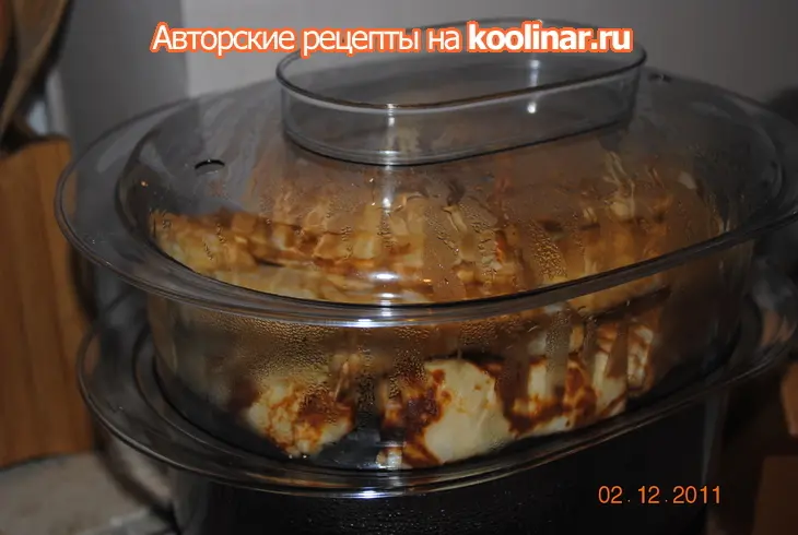 Блинчики с творогом,печеным яблоком и хурмой: шаг 5