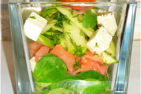 Канапе + салат "лосось с зелёным яблоком в апельсиновом-кленовом соусе...": шаг 3