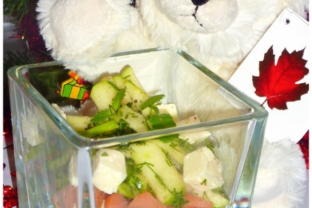 Канапе + салат "лосось с зелёным яблоком в апельсиновом-кленовом соусе...": шаг 5
