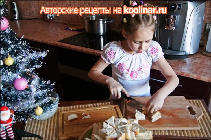 Бутерброд сладкий «ура! 1 января! готовят детки, отдыхают предки!»: шаг 14