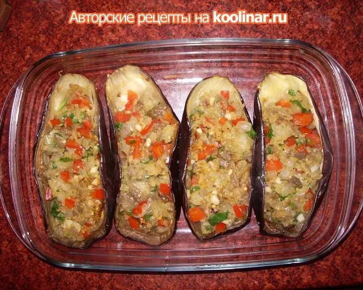 Фаршированные баклажаны с булгуром, кедровыми орешками и моцареллой: шаг 15