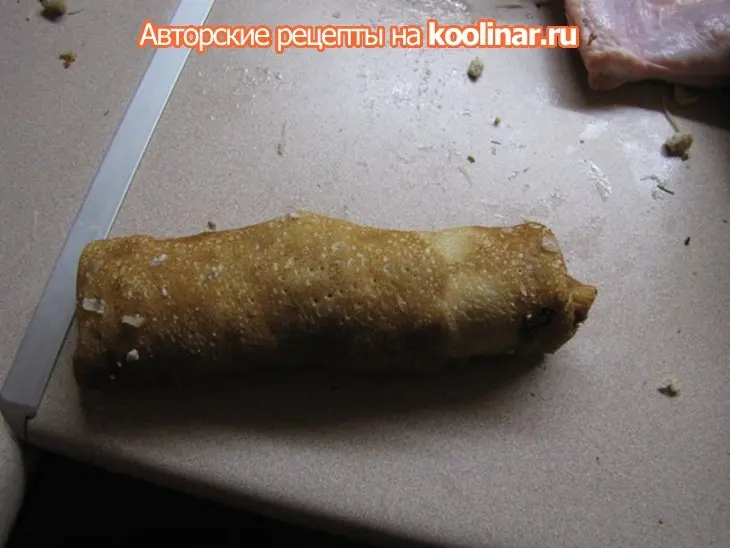 Курица фаршированная блинами.: шаг 5