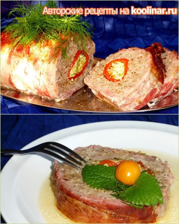 Мясной рулет с начинкой: шаг 6