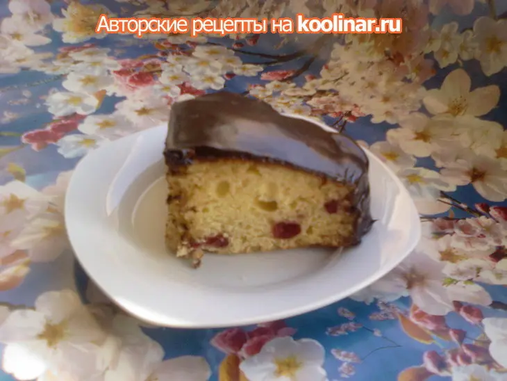 Медово-вишнёвый манник в шоколадной глазури: шаг 7