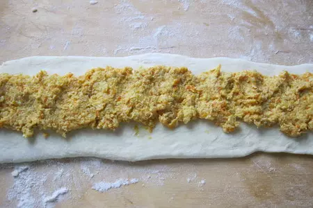 Косичка с тыквой и курицей: шаг 4