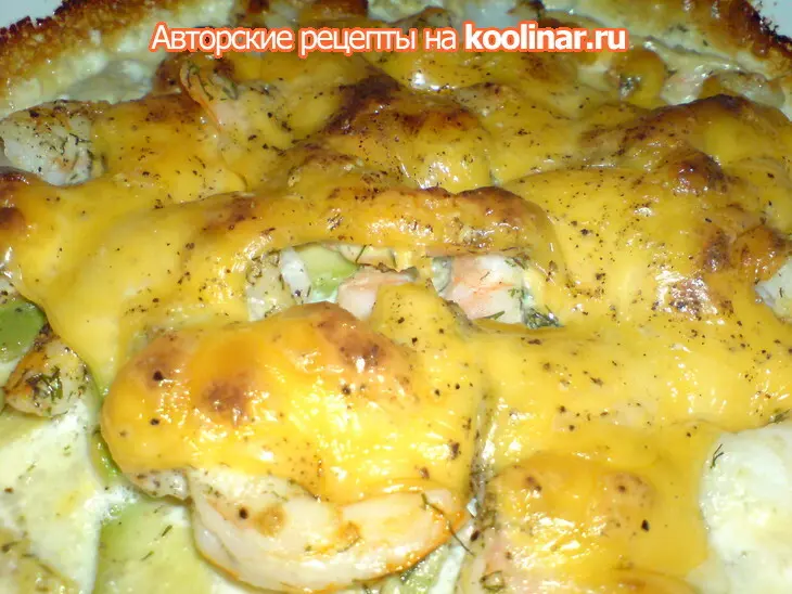 Рыба, запеченная с креветками и авокадо: шаг 8