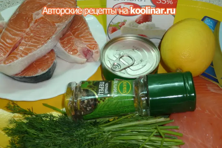 Тимбаль из семги (форели, лосося) с красной икрой: шаг 1