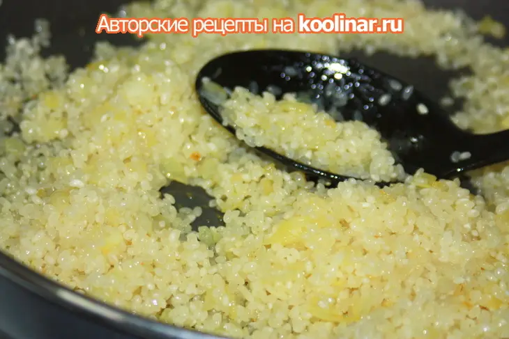 Ризотто "ангельский" с гребешками и фаршем из креветок.: шаг 5