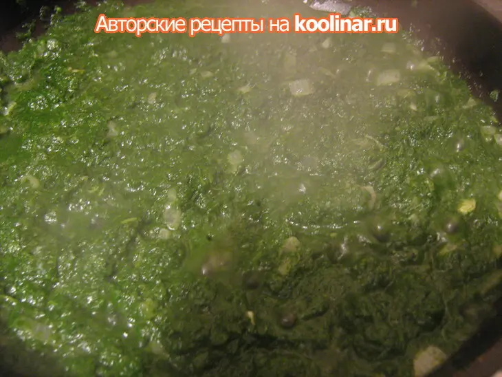 Густой соус со  шпинатом и сыром пармезан: шаг 2