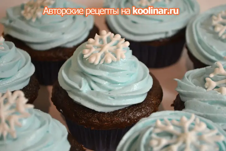 Шоколадные маффины "снежинка": шаг 4