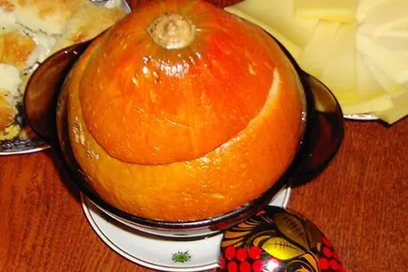 Сырный суп в тыковке: шаг 10