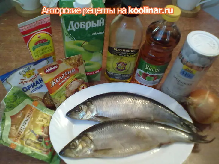 Закуска из сельди с горчично-яблочным желе: шаг 1