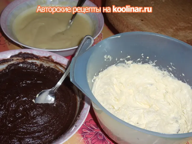 Шахматный торт с орехами и шоколадом: шаг 4