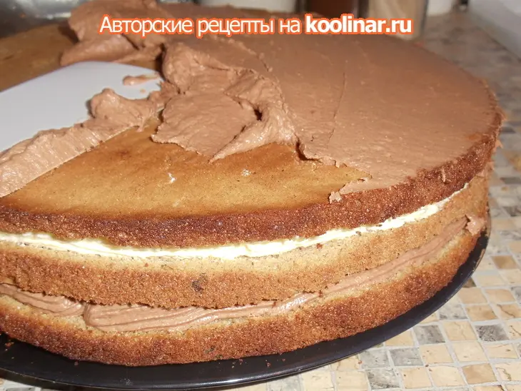 Шахматный торт с орехами и шоколадом: шаг 8