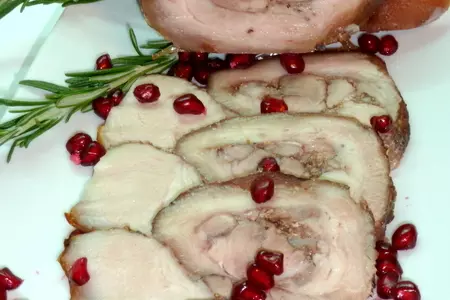 Гранатовый рулет с ароматом розмарина и наршарабом( из рульки): шаг 8