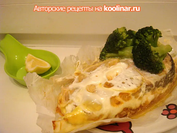 Семга с броколли, запеченная в пергаментных лодочках: шаг 6